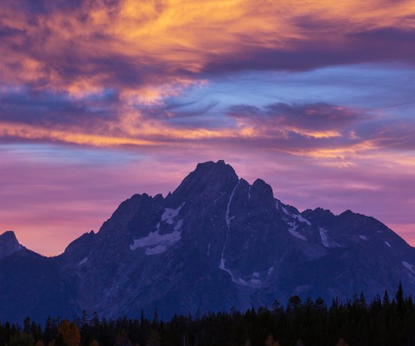Scenic Sunset in the mountains. Beautiful natural background.
